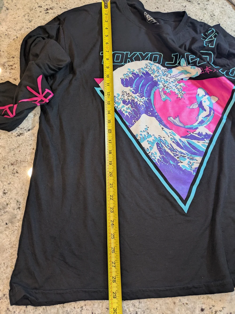 Fresh Laundry Tokyo Japan Koi Wave Graphic Long Sleeve Shirt 2XL